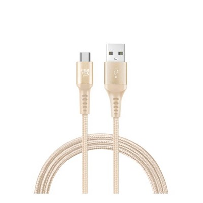 Braided Nylon USB-C Cable - 10', Gold (Case of 96)