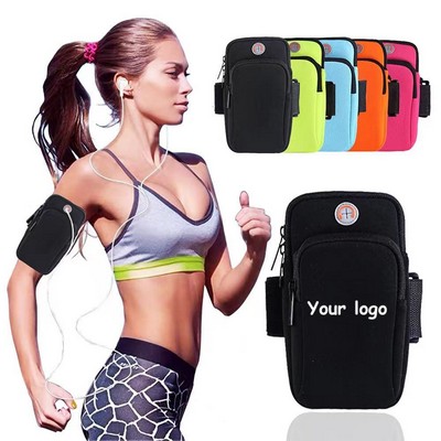 Versatile Neoprene Running Armband for iPhones up to 7 inches w Headphone Jack Design