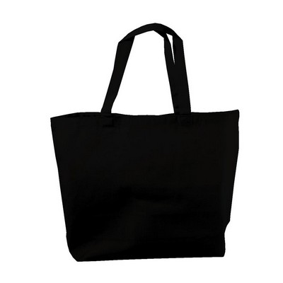 Jumbo canvas tote with canvas handles