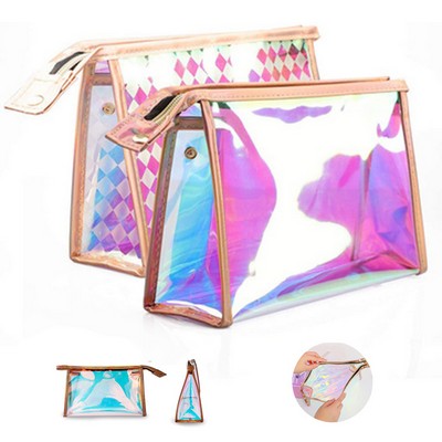 Laser Transparent Makeup Holographic cosmetic bag