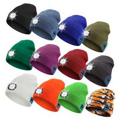 LED Headlamp Winter Cap Lighted Hat Flashlight Gifts