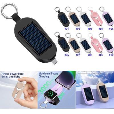 3000 mAh Solar Mini Keychain Charger