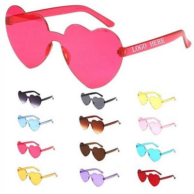 Heart Shaped Rimless Sunglasses