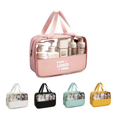 Transparent Patchwork Waterproof Toiletries Bag