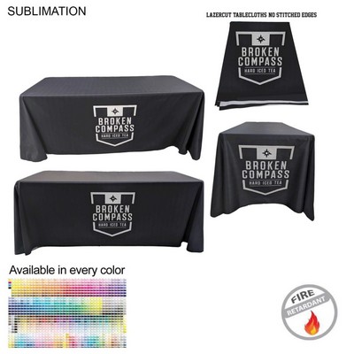 6' LazerCut 4-Sided PREMIUM Sublimated Tablecloth, Drape Style, Closed Back