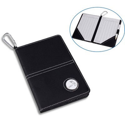 PU Leather Golf Scorecard Holder with Hook