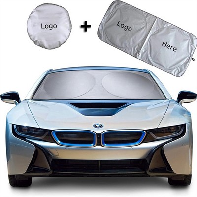 Car Windshield Sun Shade with Storage Pouch