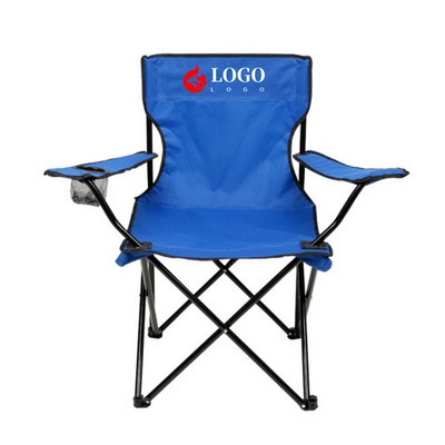 Logo Custom Camping Folding Chair W/ Arms & Carrying Case