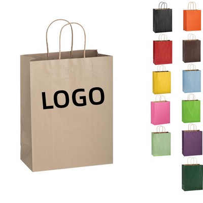 Matte Color Paper Shopper Tote Bag (10"x5"x13")