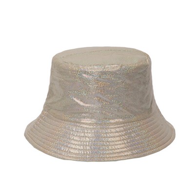 #48 Laser PU Leather Bucket Hat Basin Hat For Men And Women