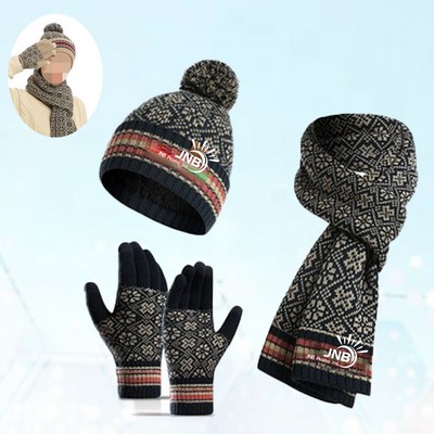 Knitted Scarf Ensemble for Women