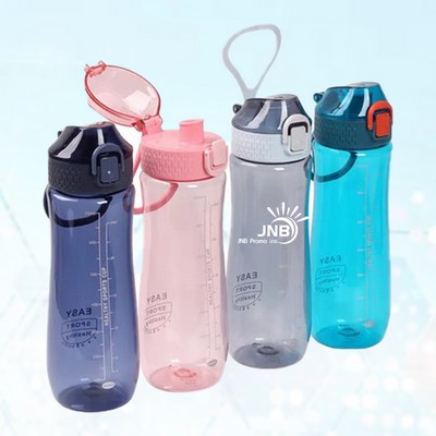 Water Bottle with Straw Cap Leak Proof Flip Top Bottle