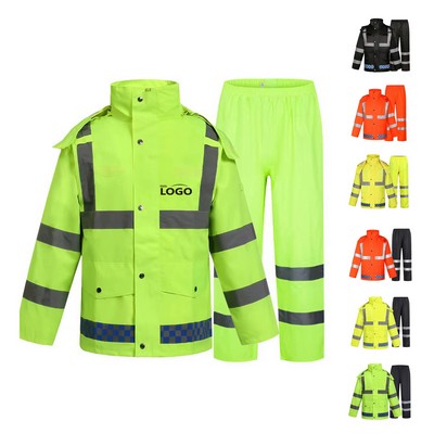 Waterproof Reflective Raincoat Suit MOQ 10pcs