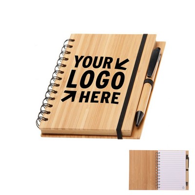 ECO 5.5 x 7 Bamboo Notebook with Pen