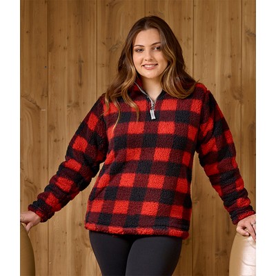 J America Wholesale Blanks Ladies Epic Sherpa 1/4 Zip