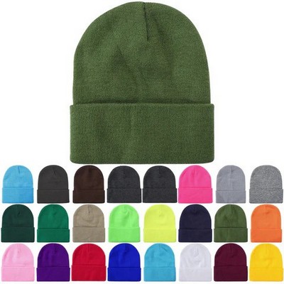 Unbranded Blank Long Knit Beanie