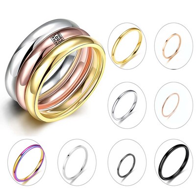 Women's 3mm Stainless Steel Stackable Band Ring