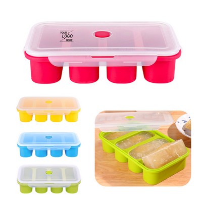 4 Compartment Ice Cube Tray with Lid