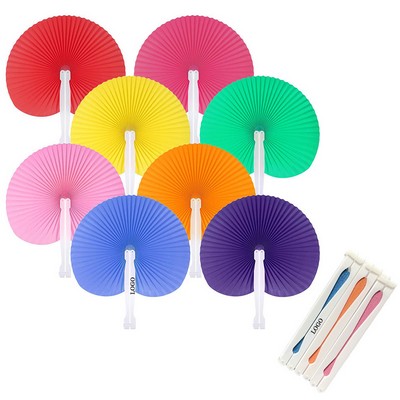 Plastic Handle Folding Hand Paper Fan