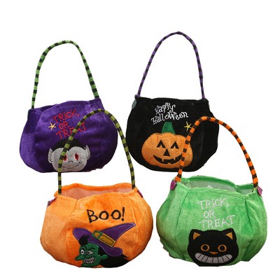 Non-Woven Trick or Treat Halloween Pumpkin Candy Bag 10"x7"