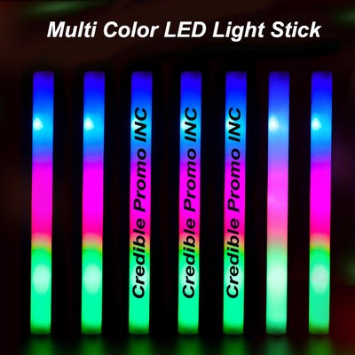 Custom Imprinted Multi Color 19" Foam LED Light Up Cheer Stick