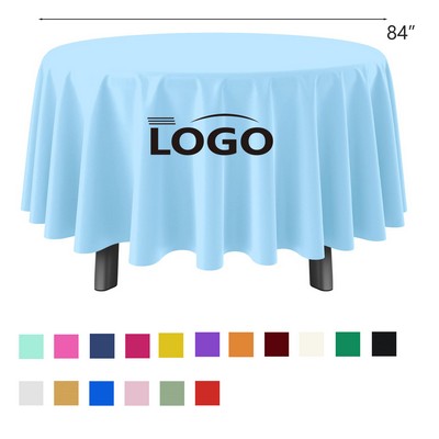 84 Inches Round Tables Plastic Tablecloth Decorative Disposable Table Cloth Round Party Table Cover