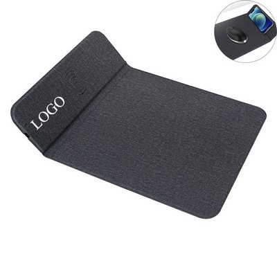 15W Fast Charging Fabric Case Friendly Large Wireless Charger Gaming Mouse Mat For Multiple Devices