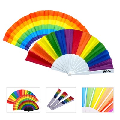 Rainbow Handheld Folding Fan