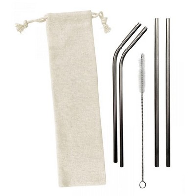 Stainless Steel Straw Set -5pcs