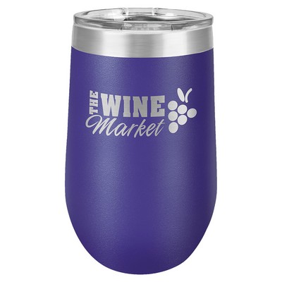 Purple Polar Camel 16 oz Stemless Wine Tumbler with a Clear Lid