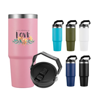 30oz. Double Wall Stainless Steel Tumbler with handle