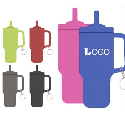 Tumbler Shaped Silicone Key Ring