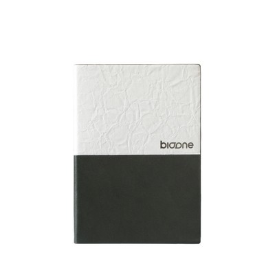 A5 Color-blocked Leather-bound Hardcover Notebook