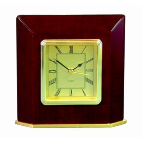 Rosewood Beveled Clock