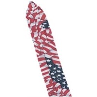 Poly/Cotton Pleated Hat Band w/Hook (Flag Print)