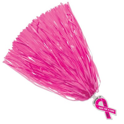 500-Streamer Pom Poms w/Mascot Handle - Ribbon End