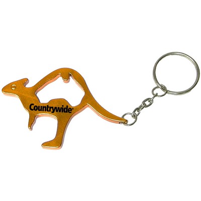 Kangaroo Shaped Aluminum Bottle Opener with Key Chain (Large Quantities)