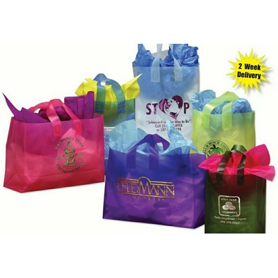 Hot Stamped Frosted Colors Shopping Bag (16"x6"x12")