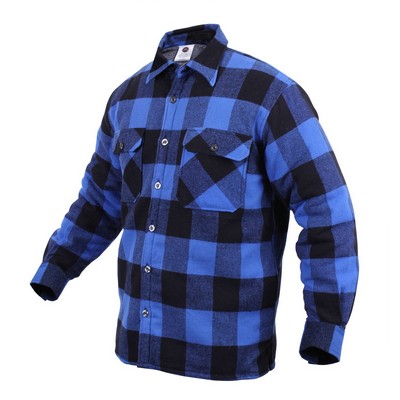 Extra Heavyweight Sherpa Lined Flannel Jacket (Red, Blue, White) (S to XL)