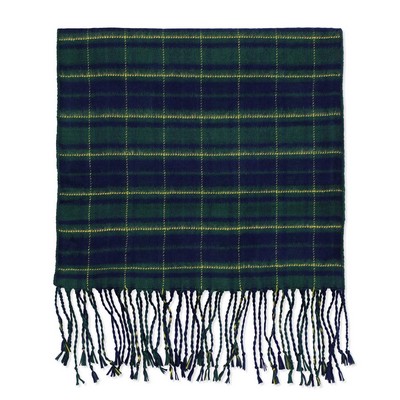 Green/Blue Plaid Bamboo Muffler Scarf