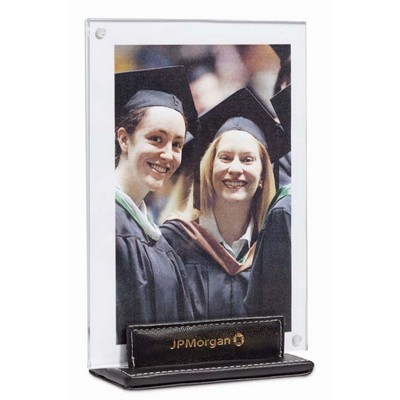 Black Magnetic Leather Based Entrapment (Holds up to a 4"x6" Photo)