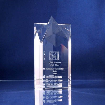 7" Optical Crystal Star Tower Award