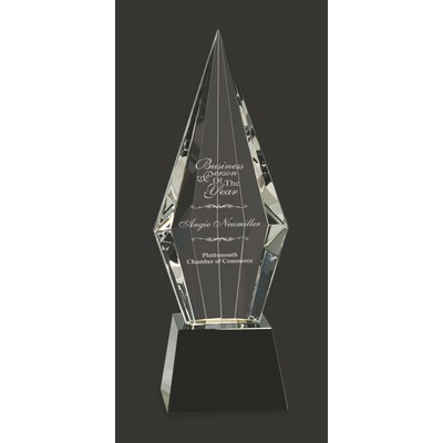 Reflective-BB Obelisk Facet Crystal Award M - 11'' H