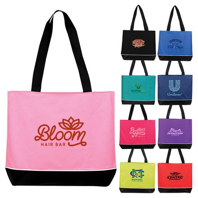 Zipper Shoulder Tote Bag