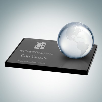 Clear Ocean Globe w/ Smoke Glass Base