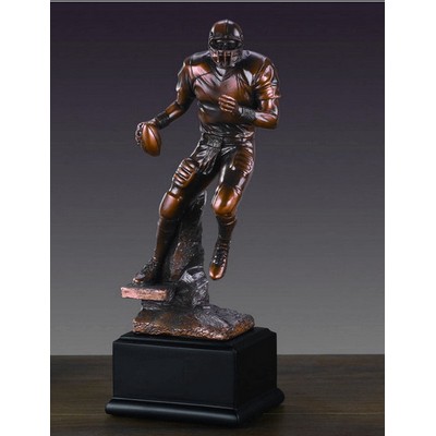 Football Player - Large Antique Bronze Resin - 4"W x 10"H