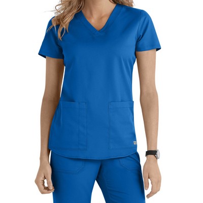 Grey's Anatomy™ Women's Classic Aubrey 2 Pocket V-Neck Top