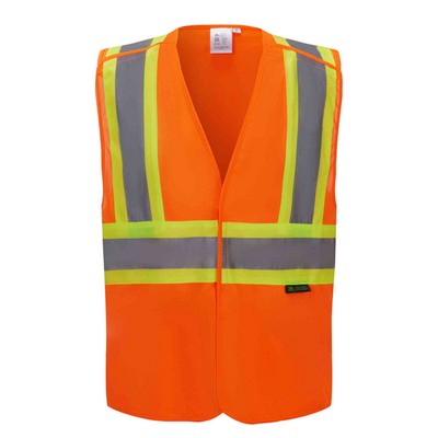 3C Products 5 Point Breakaway ANSI 107-2015 Class 2 Orange Safety Vest