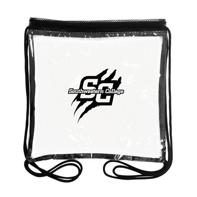 The 12" x 12" Clear Drawstring Backpack