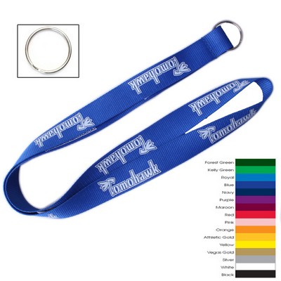 3/4" Polyester Lanyard W/ Metal Split Ring